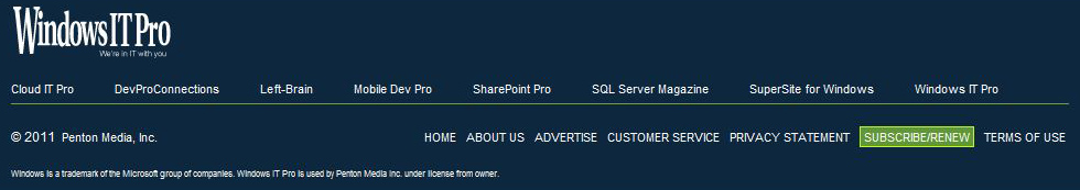 Windows IT Pro Footer